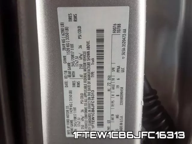 1FTEW1CB6JFC16313 фото 2