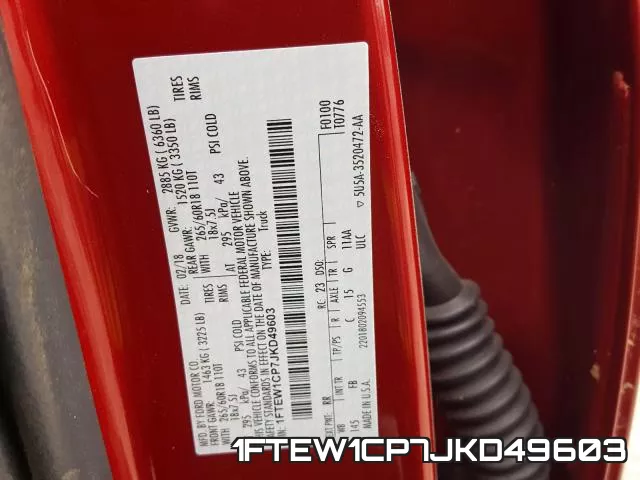 1FTEW1CP7JKD49603 фото 2