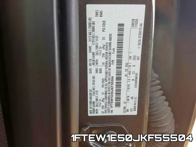 1FTEW1E50JKF55504 фото 2