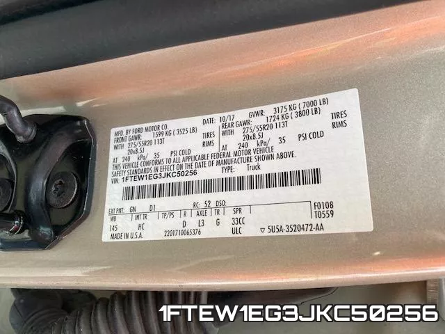 1FTEW1EG3JKC50256 фото 2