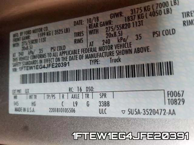 1FTEW1EG4JFE20391 фото 2