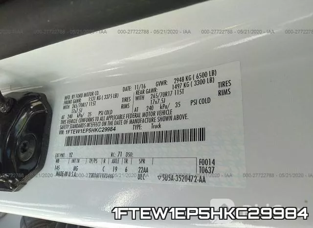 1FTEW1EP5HKC29984 фото 10