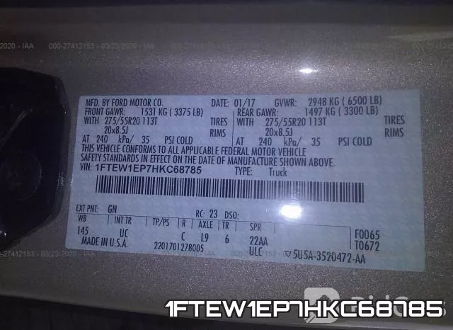 1FTEW1EP7HKC68785 фото 10