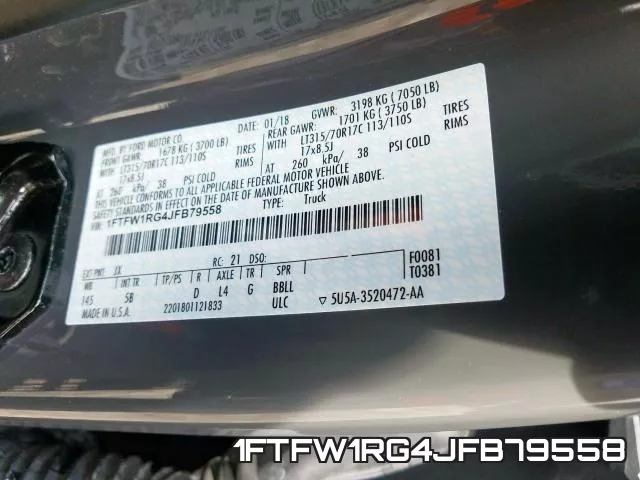 1FTFW1RG4JFB79558 фото 2