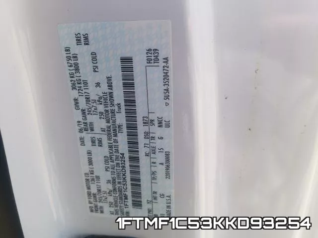 1FTMF1C53KKD93254 фото 2