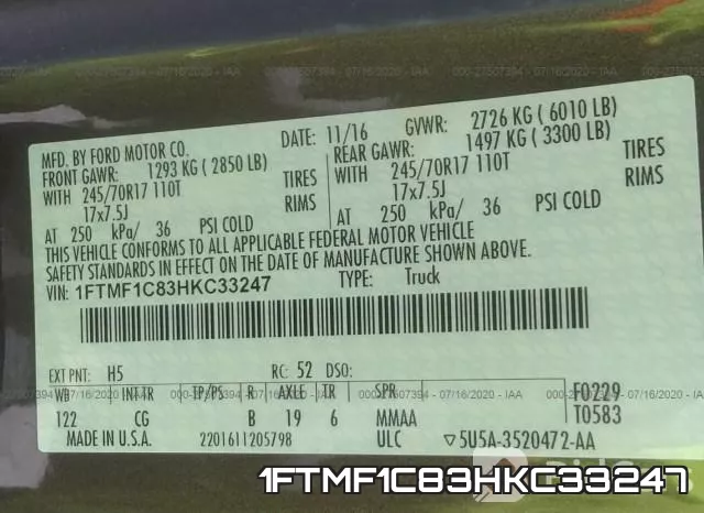 1FTMF1C83HKC33247 фото 10