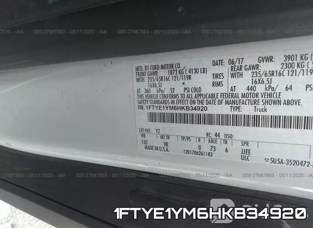1FTYE1YM6HKB34920 фото 10