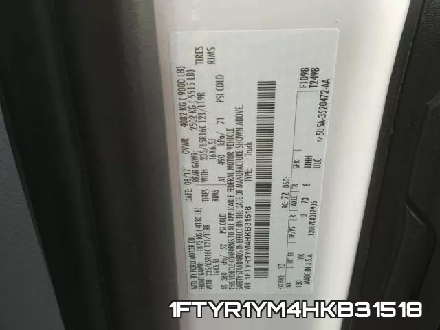 1FTYR1YM4HKB31518 фото 2