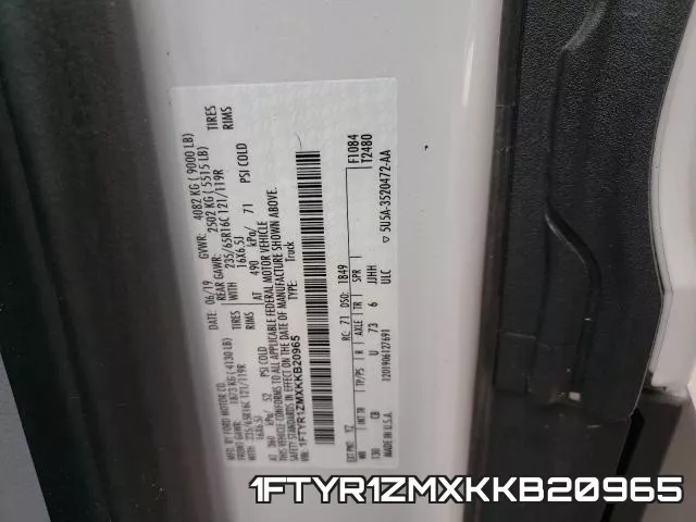 1FTYR1ZMXKKB20965 фото 2