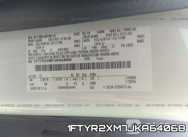1FTYR2XM7JKA64068 фото 10
