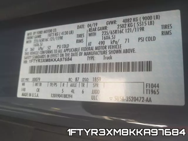 1FTYR3XM8KKA97684 фото 2
