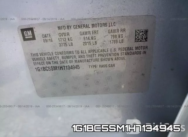 1G1BC5SM1H7134945 фото 10