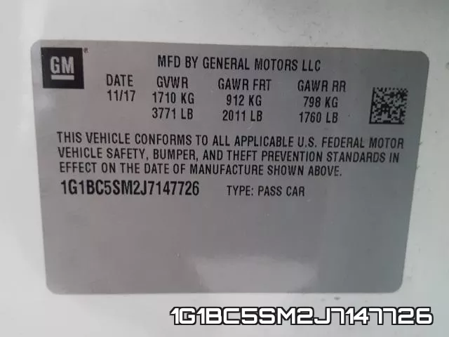 1G1BC5SM2J7147726 фото 2