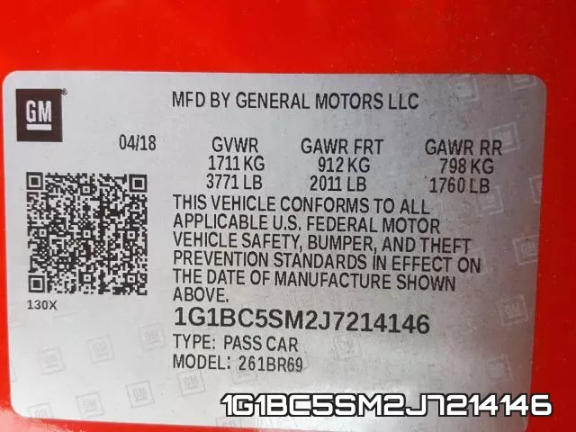 1G1BC5SM2J7214146 фото 2