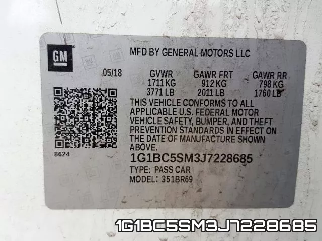 1G1BC5SM3J7228685 фото 2