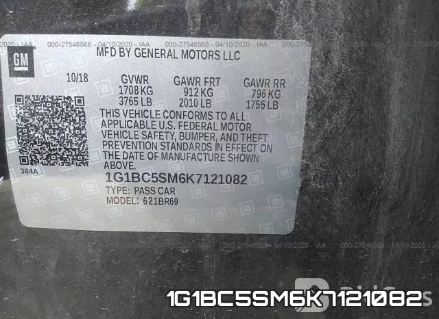 1G1BC5SM6K7121082 фото 10