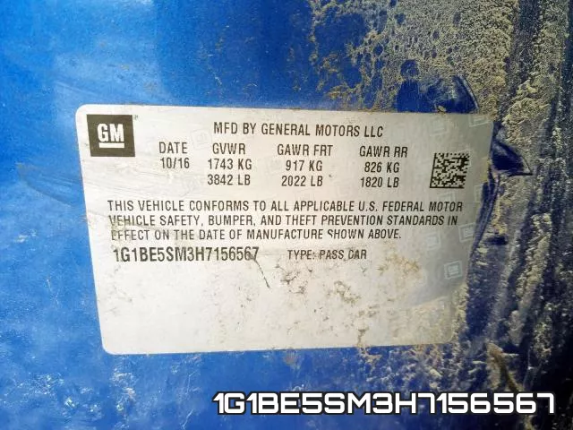1G1BE5SM3H7156567 фото 2