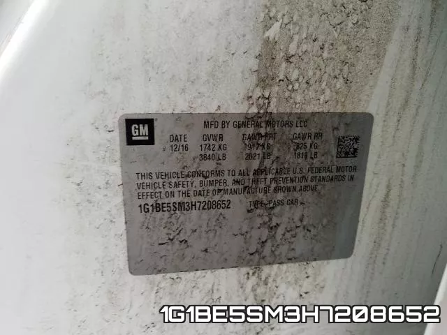 1G1BE5SM3H7208652 фото 2