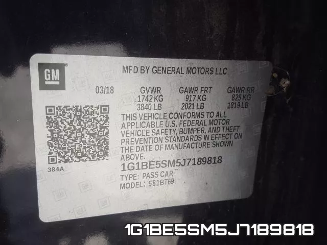 1G1BE5SM5J7189818 фото 2