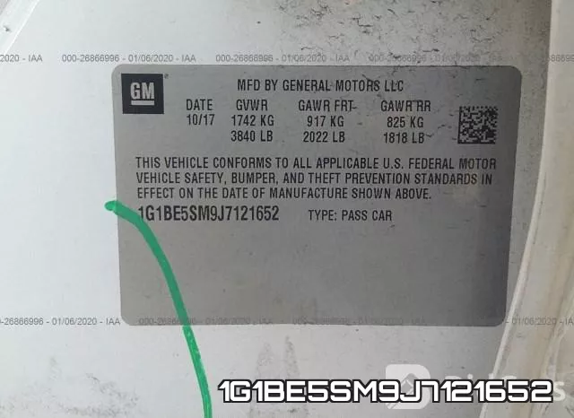 1G1BE5SM9J7121652 фото 10