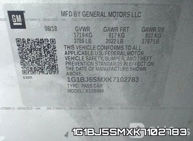 1G1BJ5SMXK7102783 фото 10