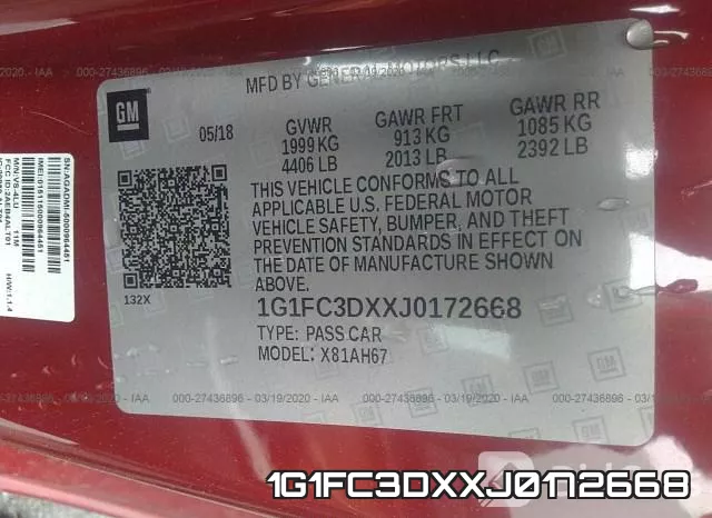 1G1FC3DXXJ0172668 фото 10