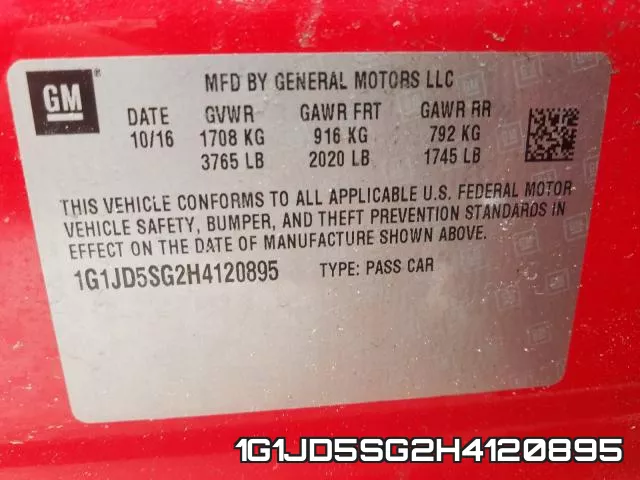1G1JD5SG2H4120895 фото 2
