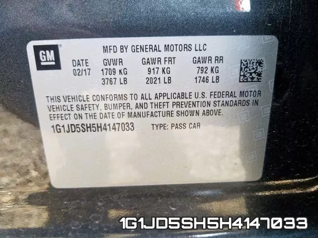 1G1JD5SH5H4147033 фото 2
