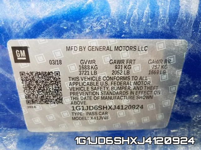 1G1JD6SHXJ4120924 фото 2