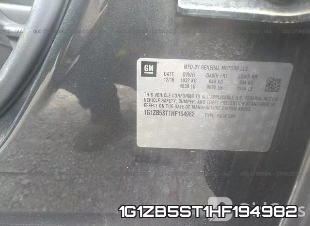 1G1ZB5ST1HF194982 фото 10