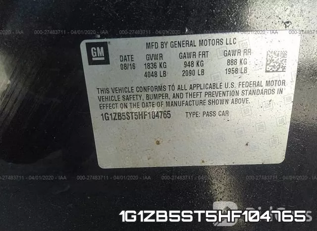1G1ZB5ST5HF104765 фото 10