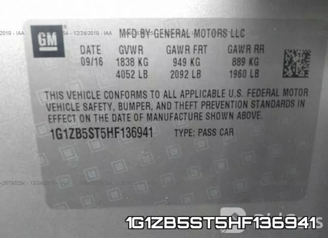 1G1ZB5ST5HF136941 фото 10