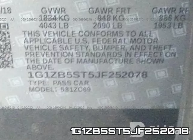 1G1ZB5ST5JF252078 фото 10