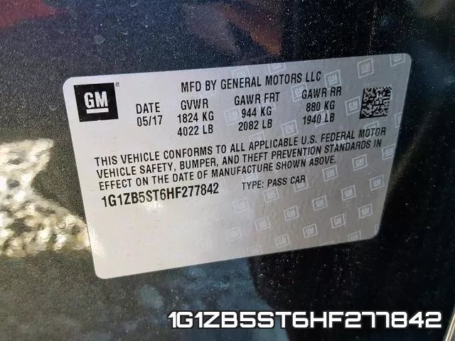 1G1ZB5ST6HF277842 фото 2