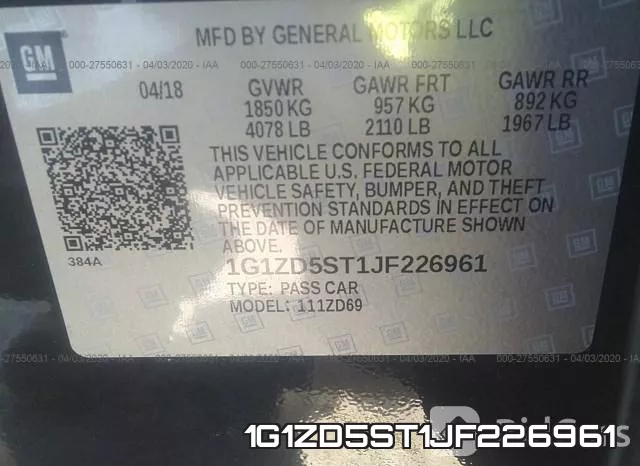 1G1ZD5ST1JF226961 фото 10