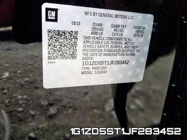 1G1ZD5ST1JF283452 фото 2