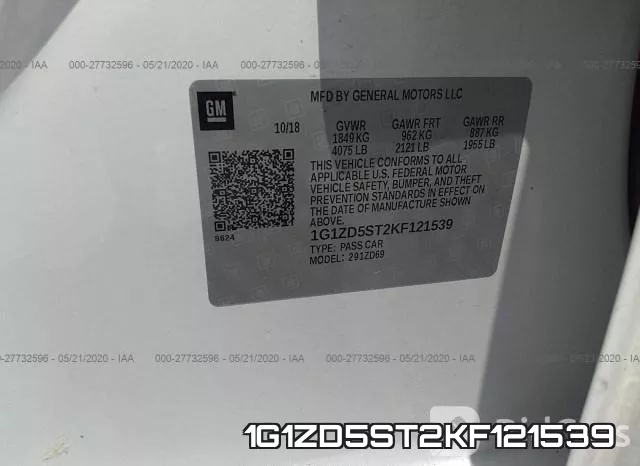 1G1ZD5ST2KF121539 фото 10