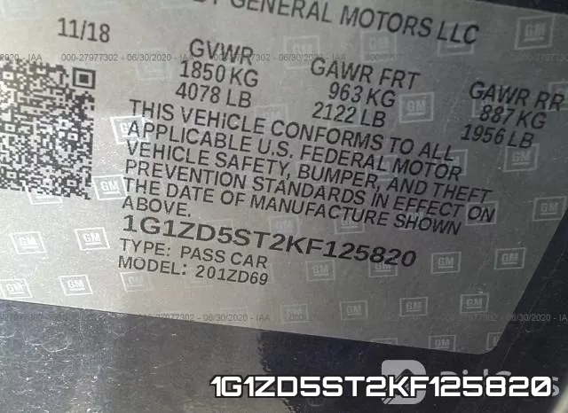 1G1ZD5ST2KF125820 фото 10