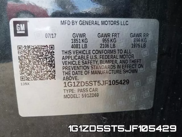 1G1ZD5ST5JF105429 фото 2