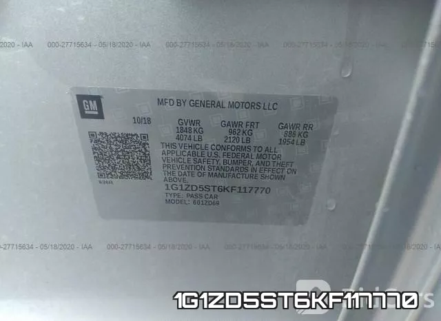 1G1ZD5ST6KF117770 фото 10