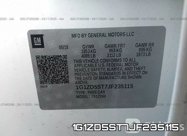 1G1ZD5ST7JF235115 фото 10