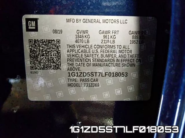 1G1ZD5ST7LF018053 фото 2