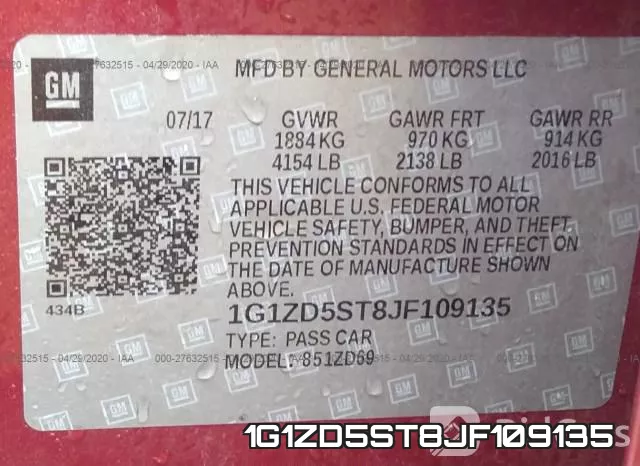 1G1ZD5ST8JF109135 фото 10