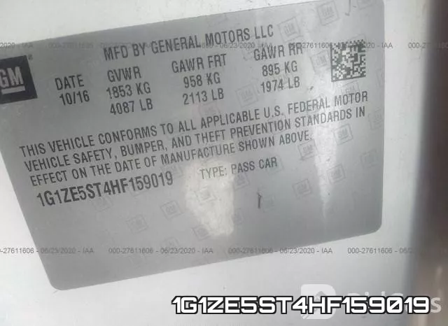 1G1ZE5ST4HF159019 фото 10