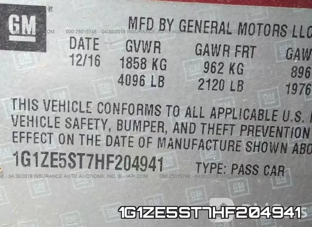 1G1ZE5ST7HF204941 фото 10