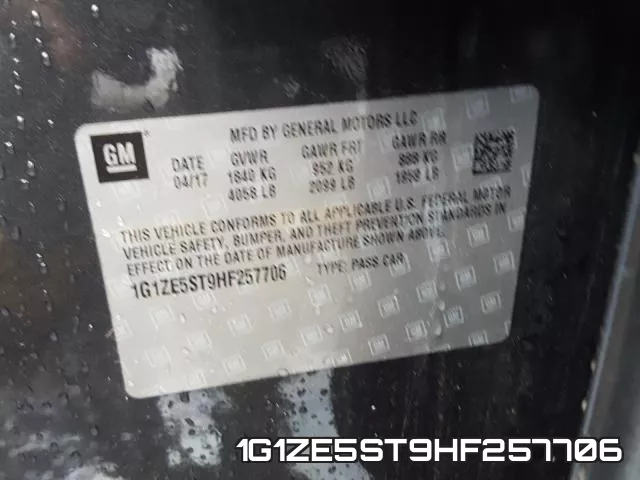 1G1ZE5ST9HF257706 фото 2