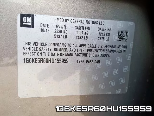 1G6KE5R60HU155959 фото 2
