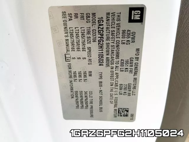 1GAZGPFG2H1105024 фото 2