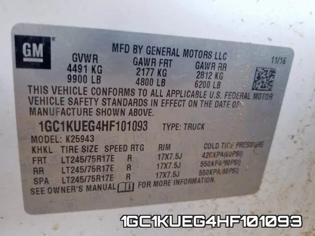 1GC1KUEG4HF101093 фото 2
