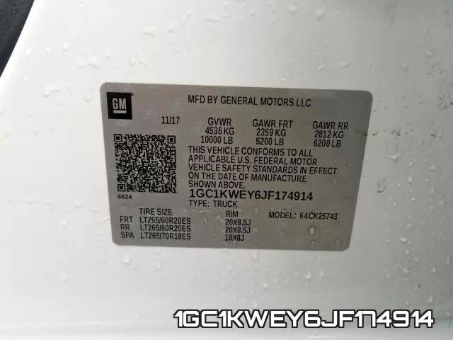 1GC1KWEY6JF174914 фото 2